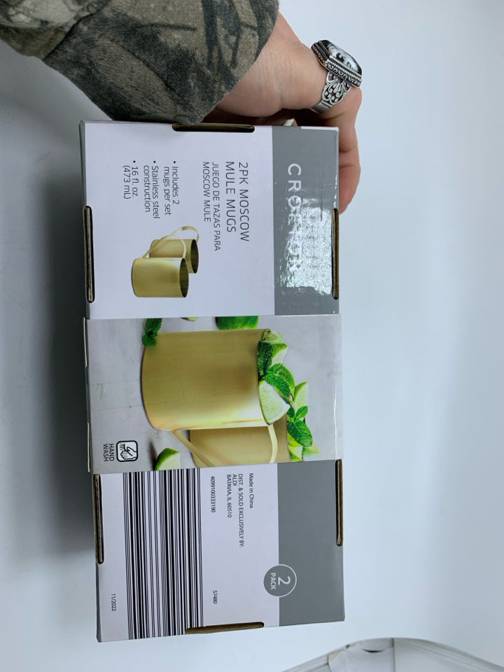 NIB 2 GOLD MOSCOW MULE MUGS.