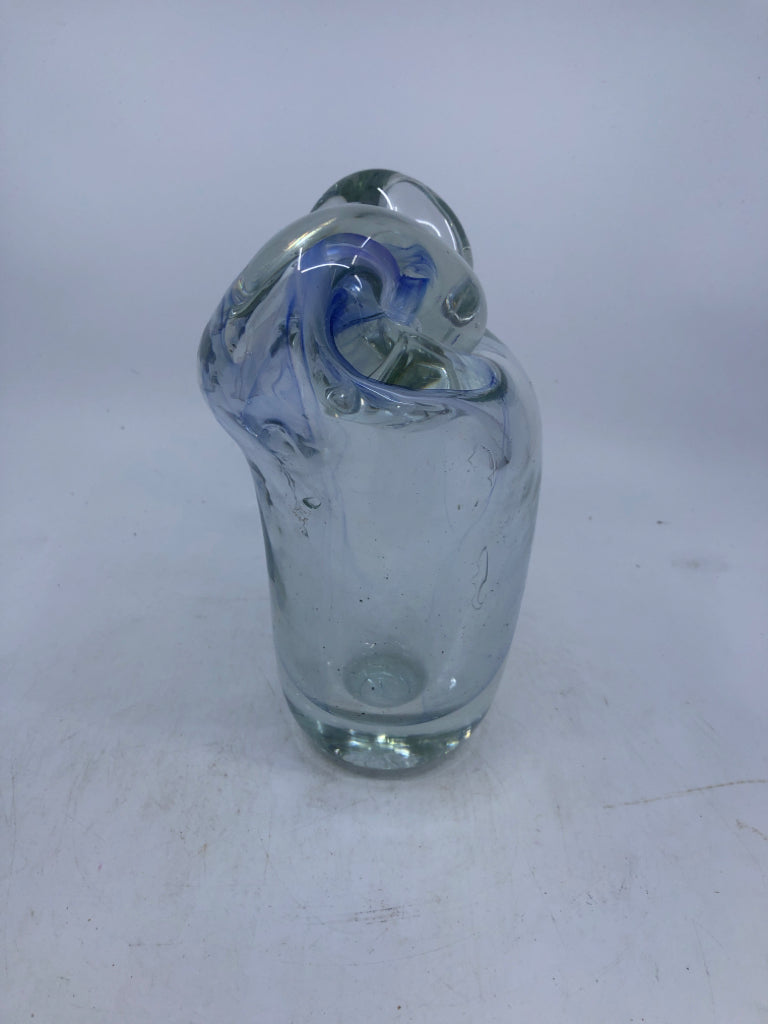 HEAVY BLOWN CLEAR GLASS FREE FORM.