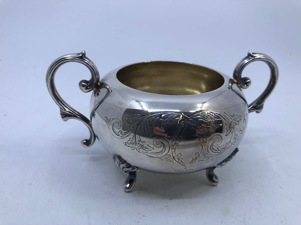 5PC VTG TEA SET- TEAPOT, COFFEE POT, TRAY, CREAM, SUGAR- WM MOUNT.