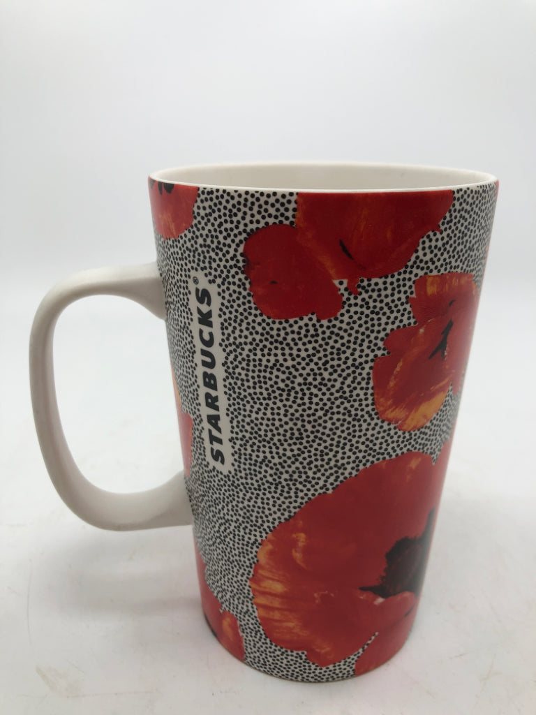 RED FLORAL STARBUCKS MUG.