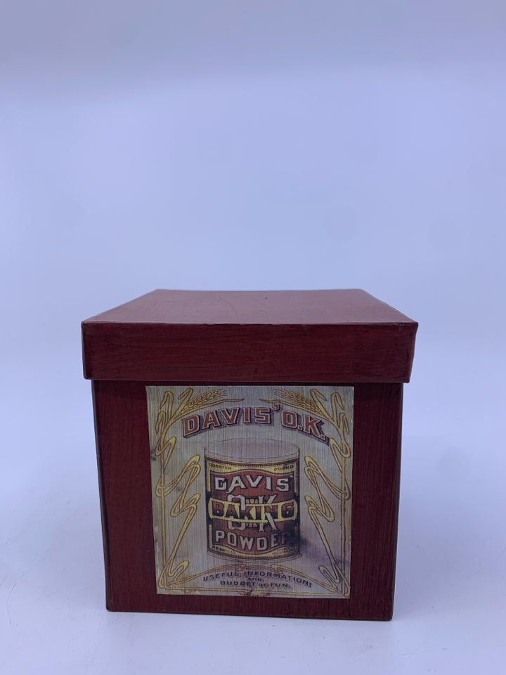 DAVIS OK BAKING SODA BOX.