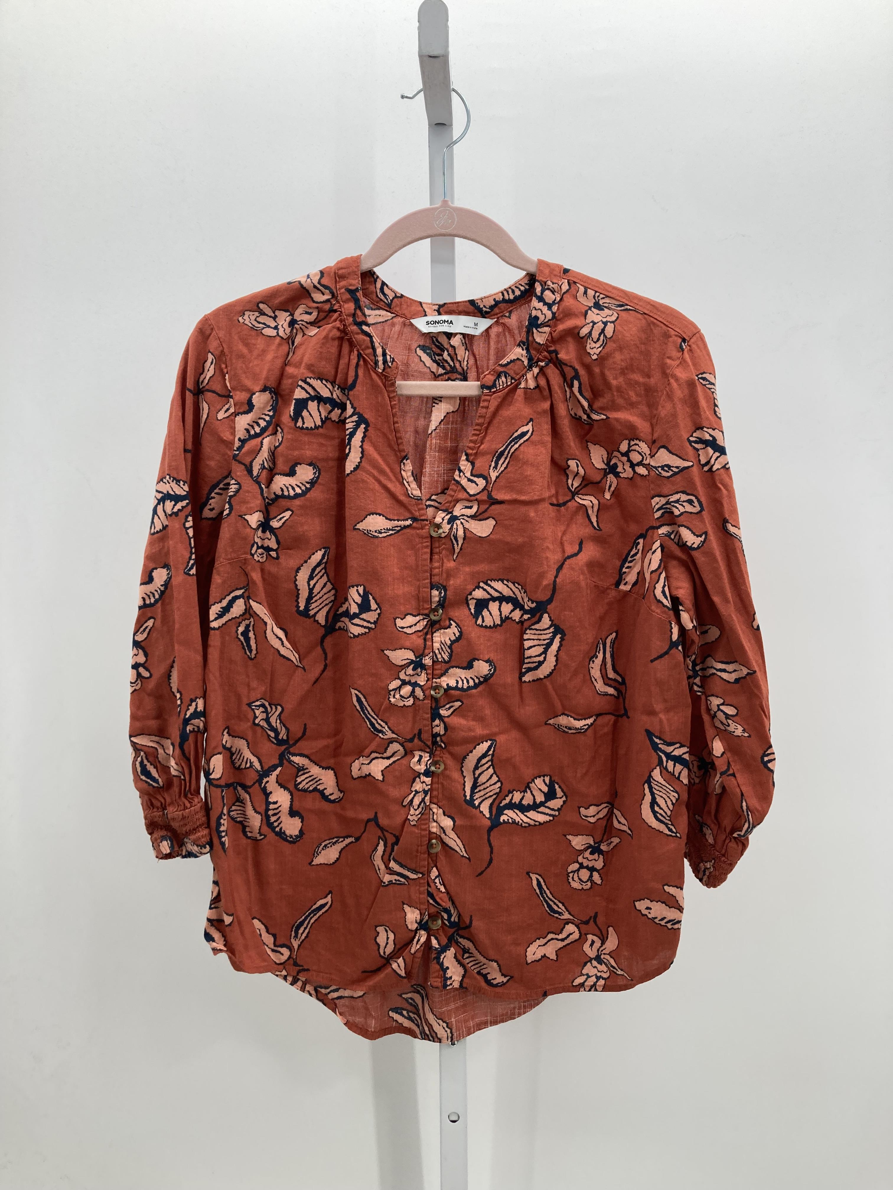Sonoma Size Medium Misses 3/4 Sleeve Shirt