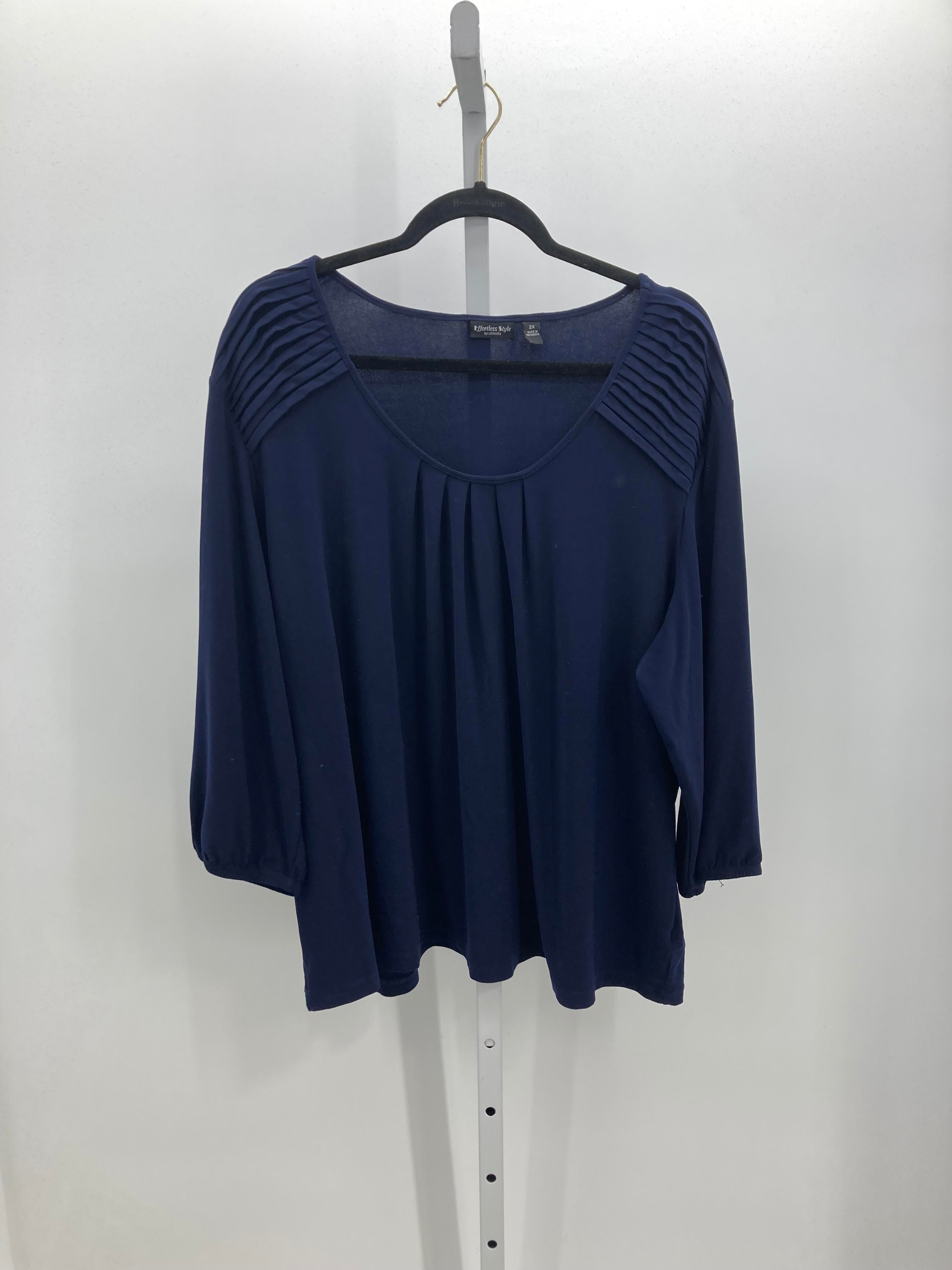 Size 2X Womens 3/4 Sleeve Shirt