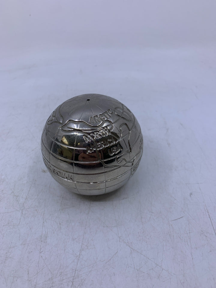 SLIVER METAL GLOBE SPHERE.