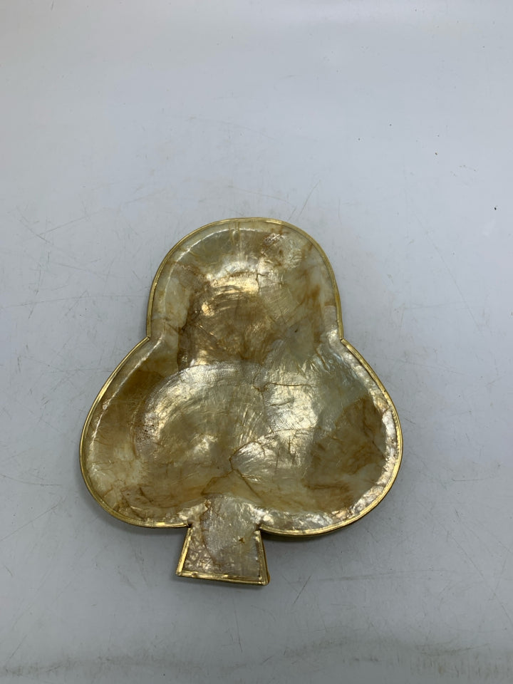 SHALLOW SPADE SHAPE GOLD PAPER MESHA CATCH ALL DISH.