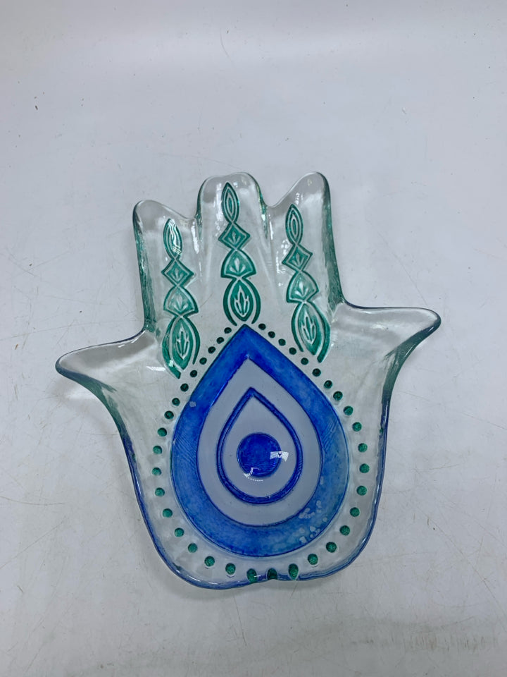 3RD EYE/HAND GLASS CATCH ALL DISH.