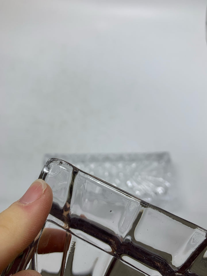 VTG LARGE LEAD CRYSTAL COVERED BUTTER DISH.