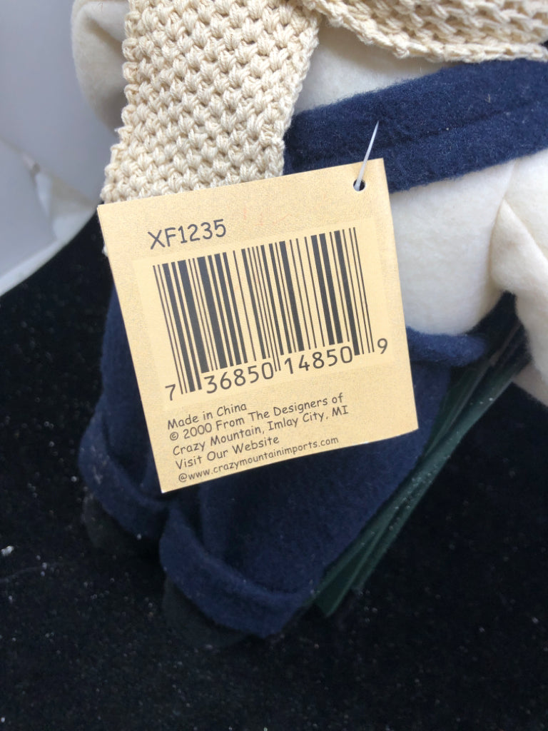 PLUSH SNOWMAN W SKIS AND CALENDAR.