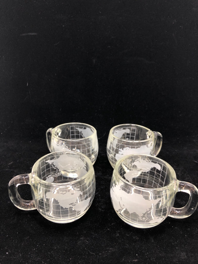 4 VTG NESTLE WORLD GLOBE MUGS.