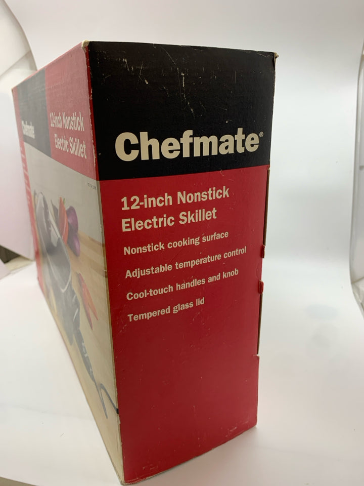 NIB CHEFMATE NONSTICK ELECTRIC SKILLET.