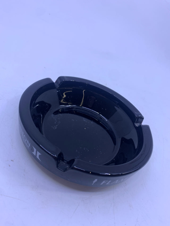 VTG HILTON FLAMINGO HOTEL BLACK ASH TRAY.
