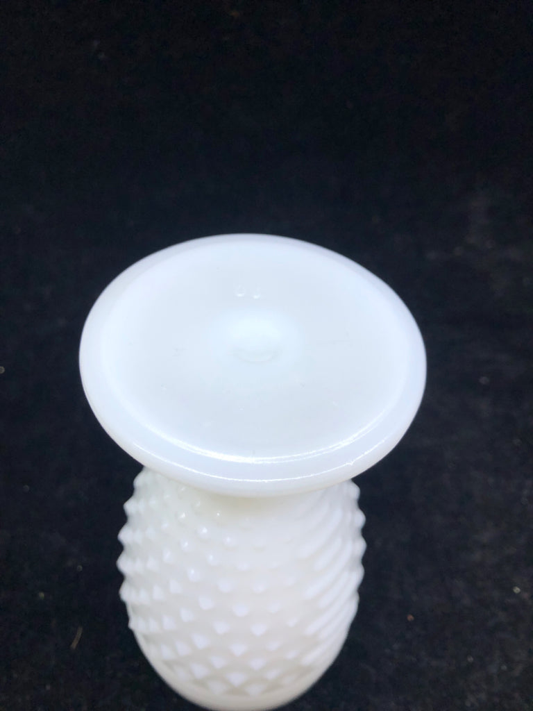 2 VTG WHITE FOOTED HOBNAIL GLASSES.