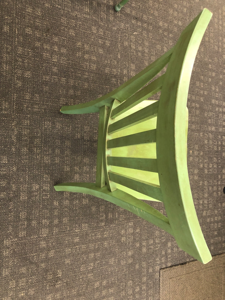 ANTIQUE GREEN PAINTED VANITY/DESK + CHAIR.