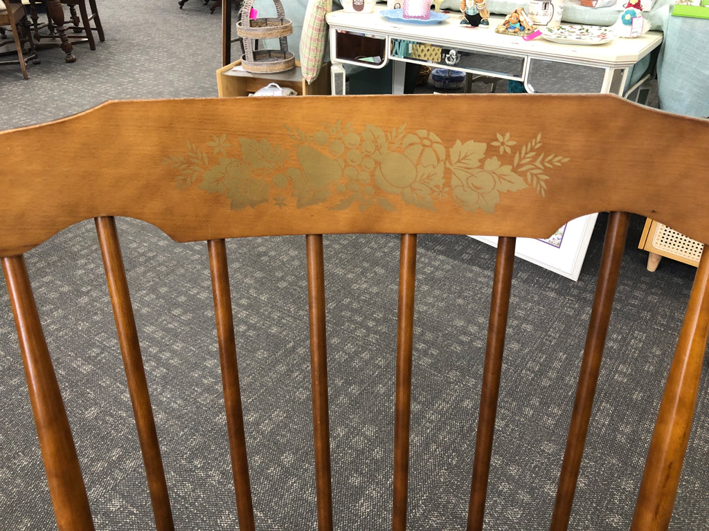 VTG LIGHT WOOD PAINTED ROCKING CHAIR.