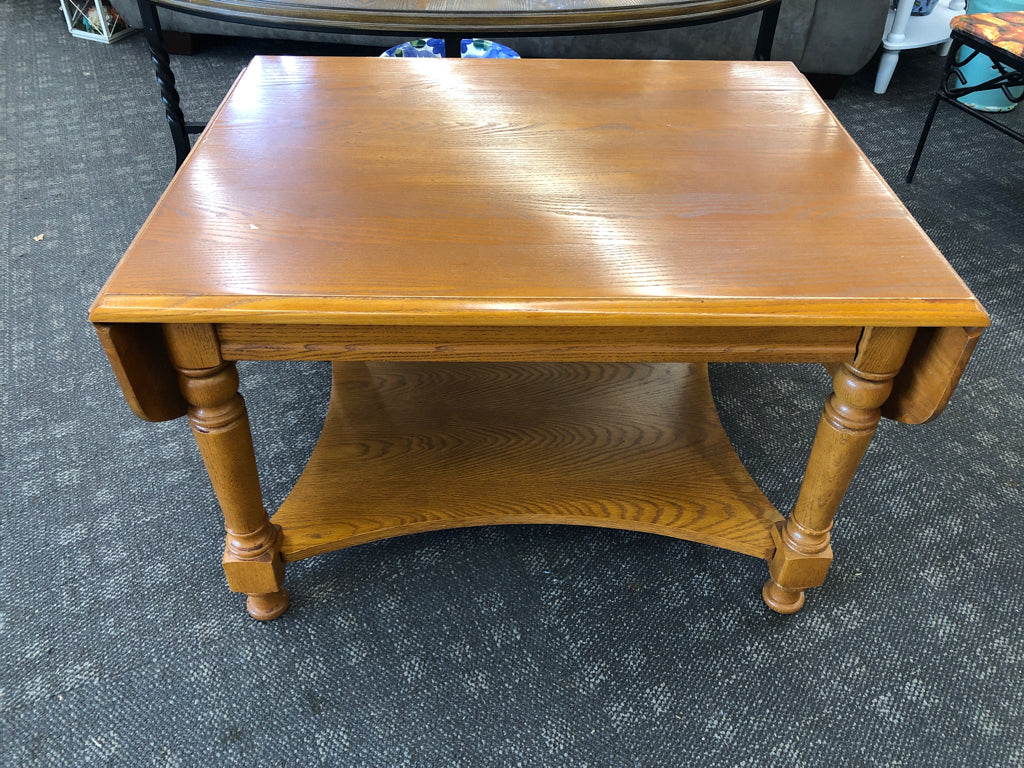 BLONDE DROP LEAF COFFEE TABLE- BERNIE AND PHYILS.