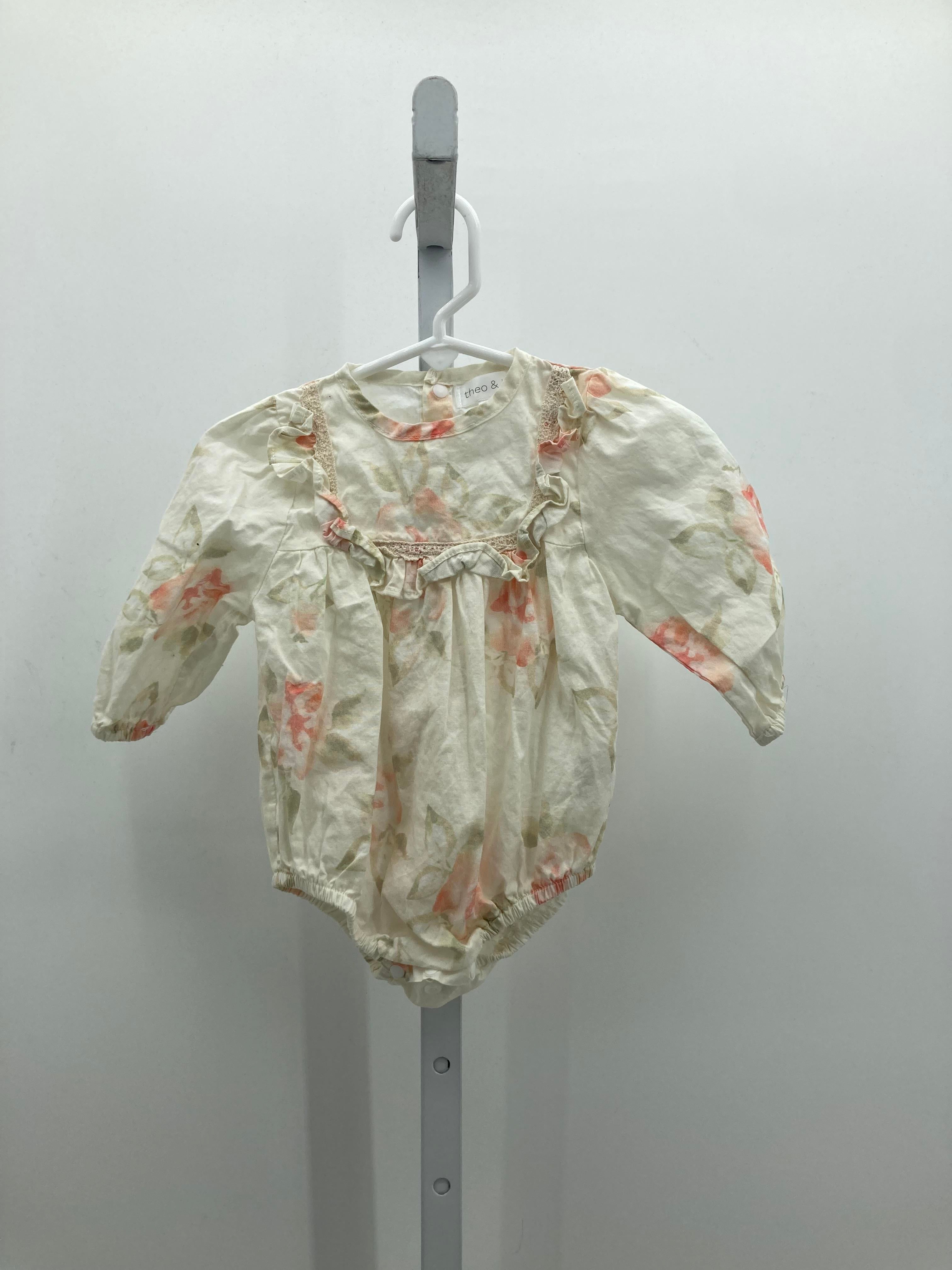 Size 3-6 Months Girls Long Slv. Romper