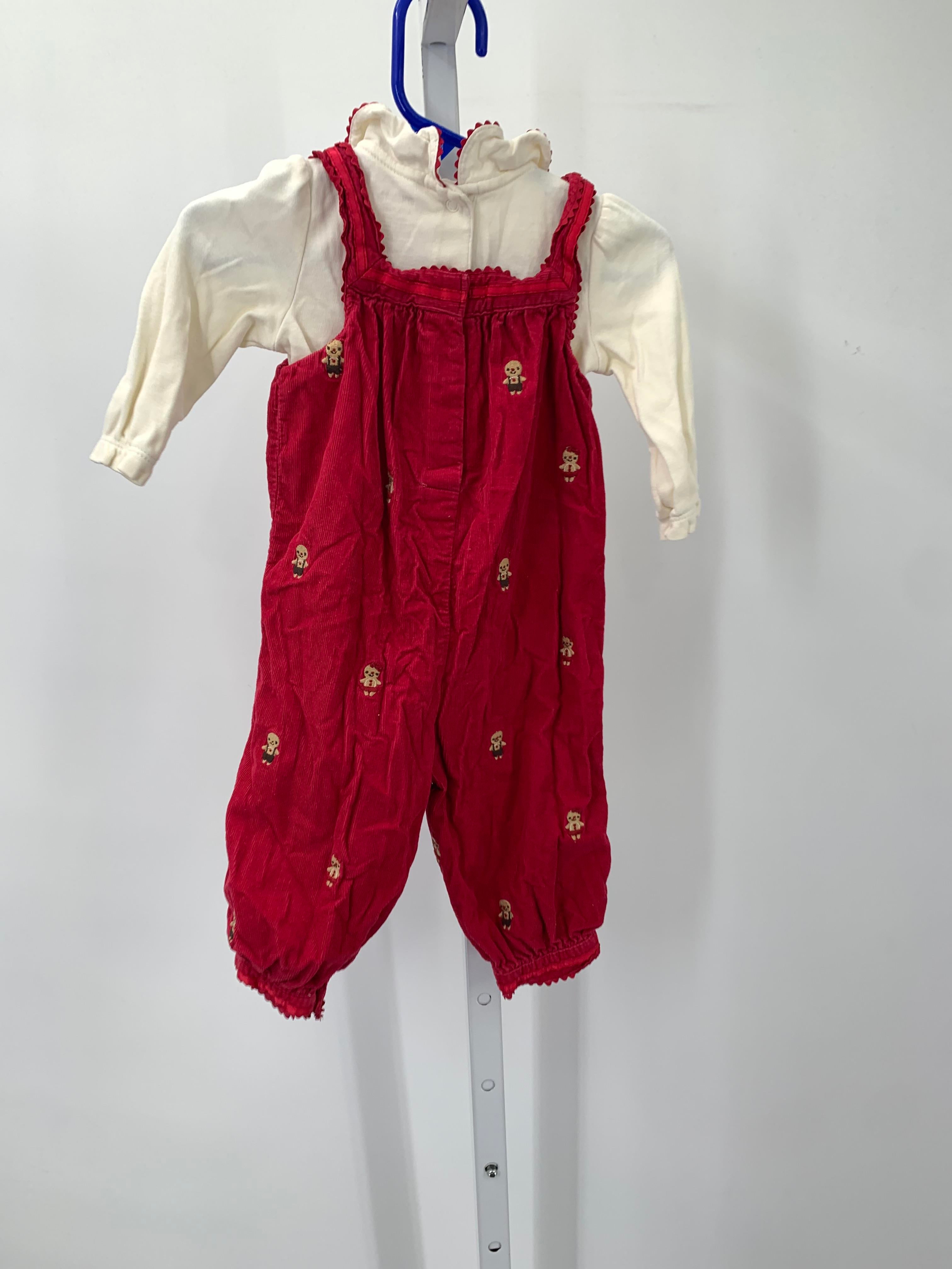 CORDUROY GINGERBREAD OVERALLS AND LONG SLV SHIRT
