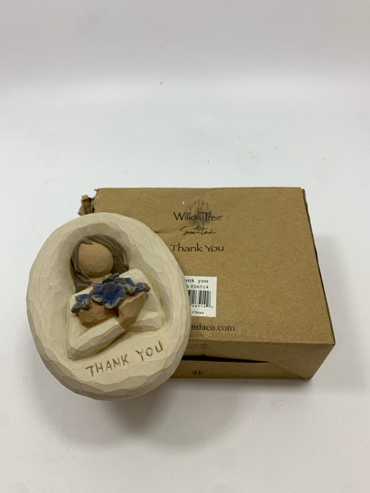 NIB WILLOW TREE THANK YOU FIGURINE PLAQUE.