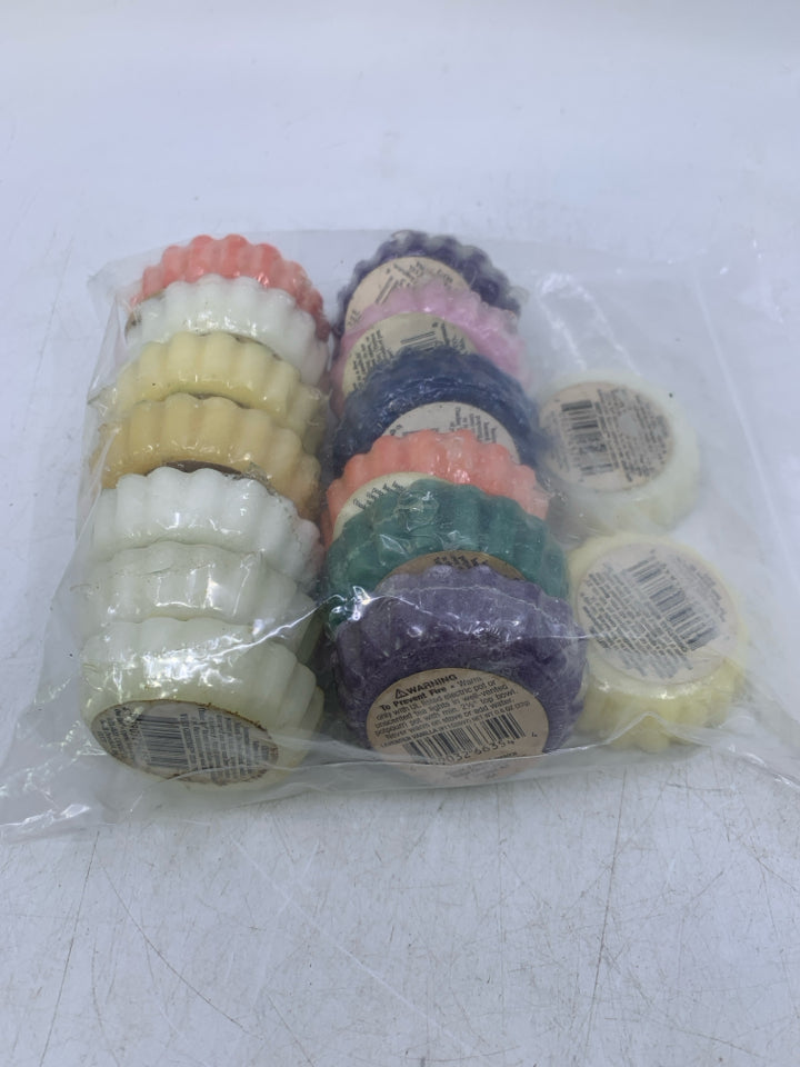 15 ASSORTED WAX MELTS IN BAG.