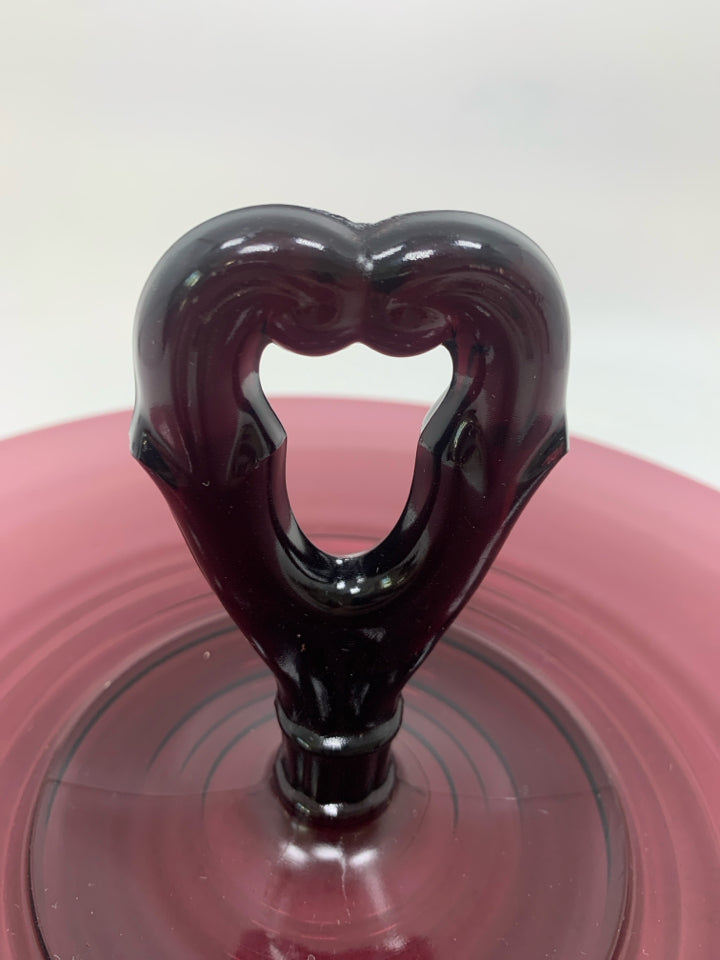 VTG PURPLE GLASS TIDBIT TRAY.