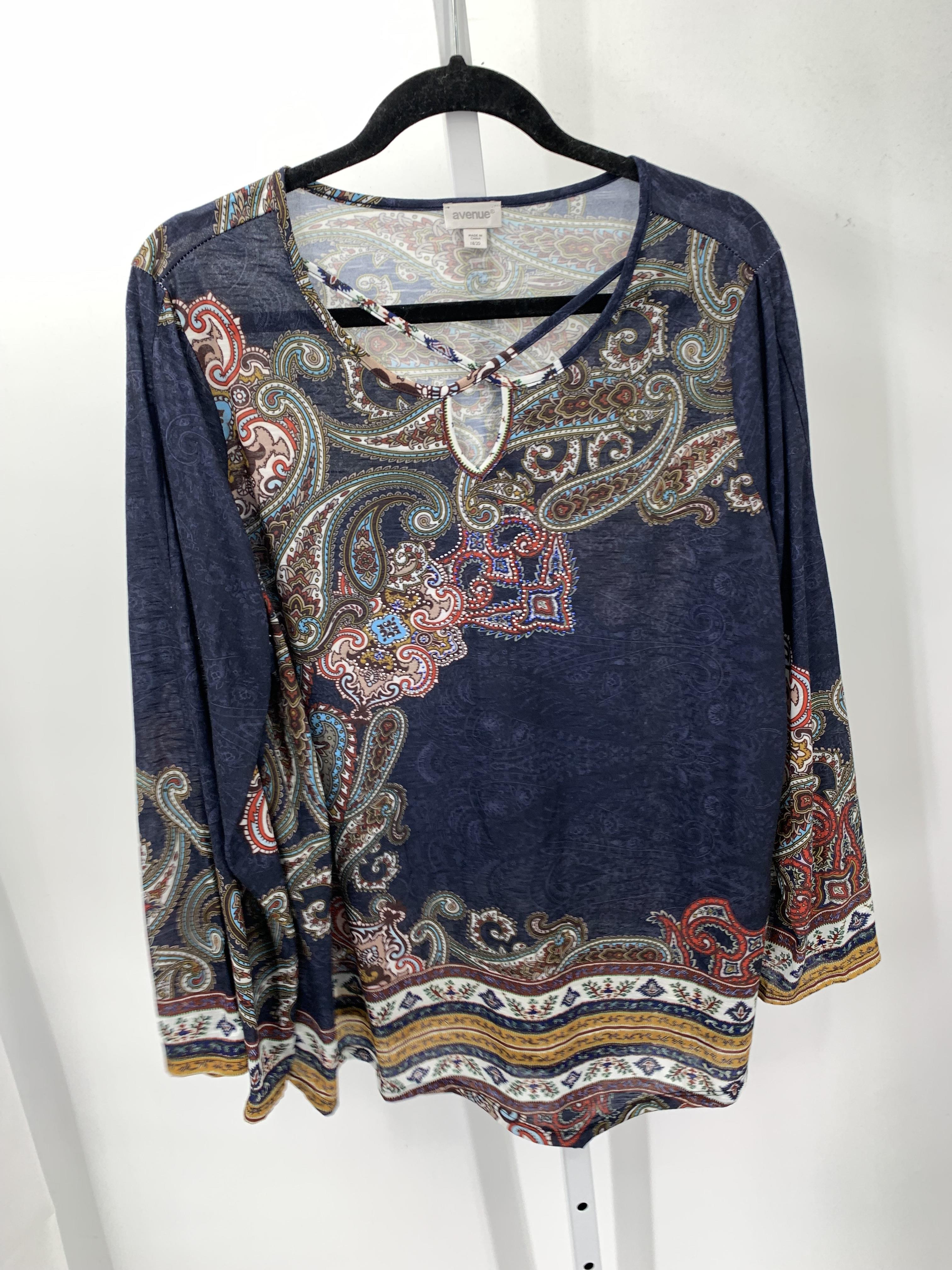 Avenue Size 18/20 W Womens Long Sleeve Shirt