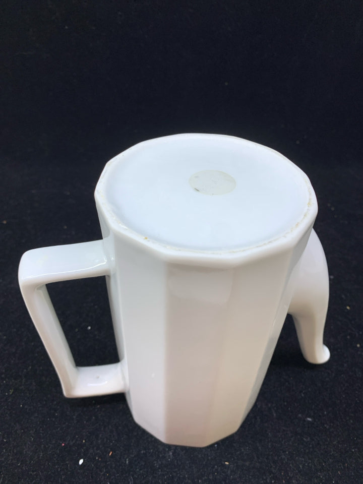 WHITE RIBBED COFFEE POT.