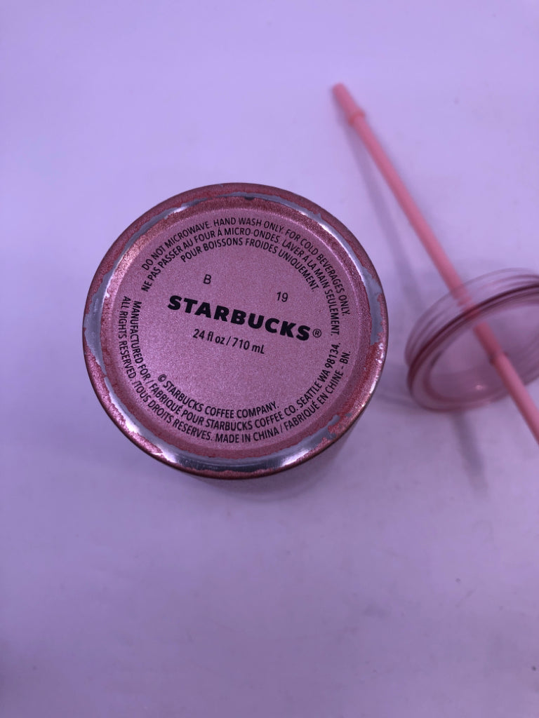 PALE PINK STARBUCKS TUMBLER.