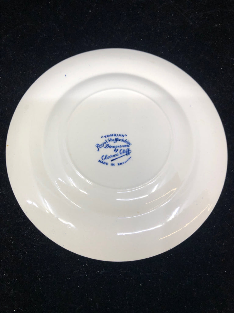 7 VTG BLUE/WHITE LUNCH PLATES.