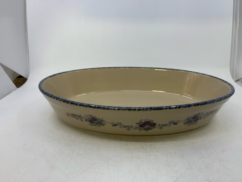 FLORAL OVAL CASSEROLE/ BAKER.