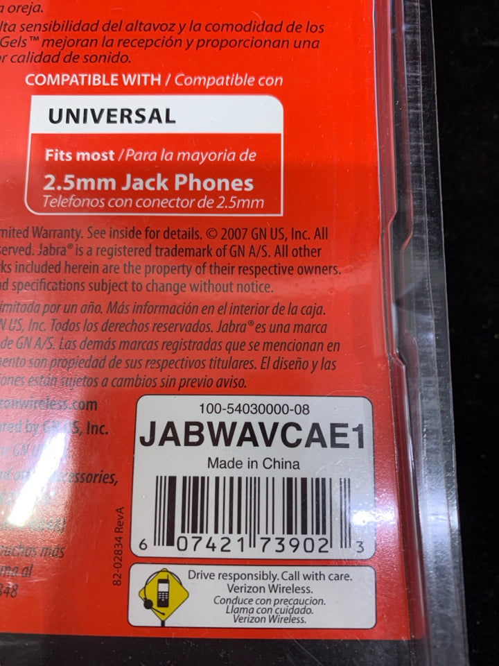 NIP JABRA EARWAVE BOOM HEADSET.