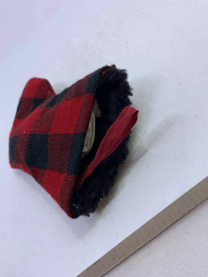 MINI RED BUFFALO PLAID STOCKING W/ MOOSE.