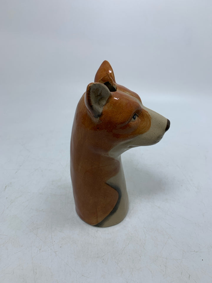 POINTED EARS DOG HEAD VASE.