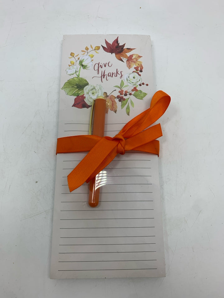 NIP "GIVE THANKS" NOTEPAD & PEN.