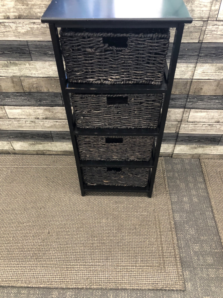 BLACK FOUR CUBE SHELF.