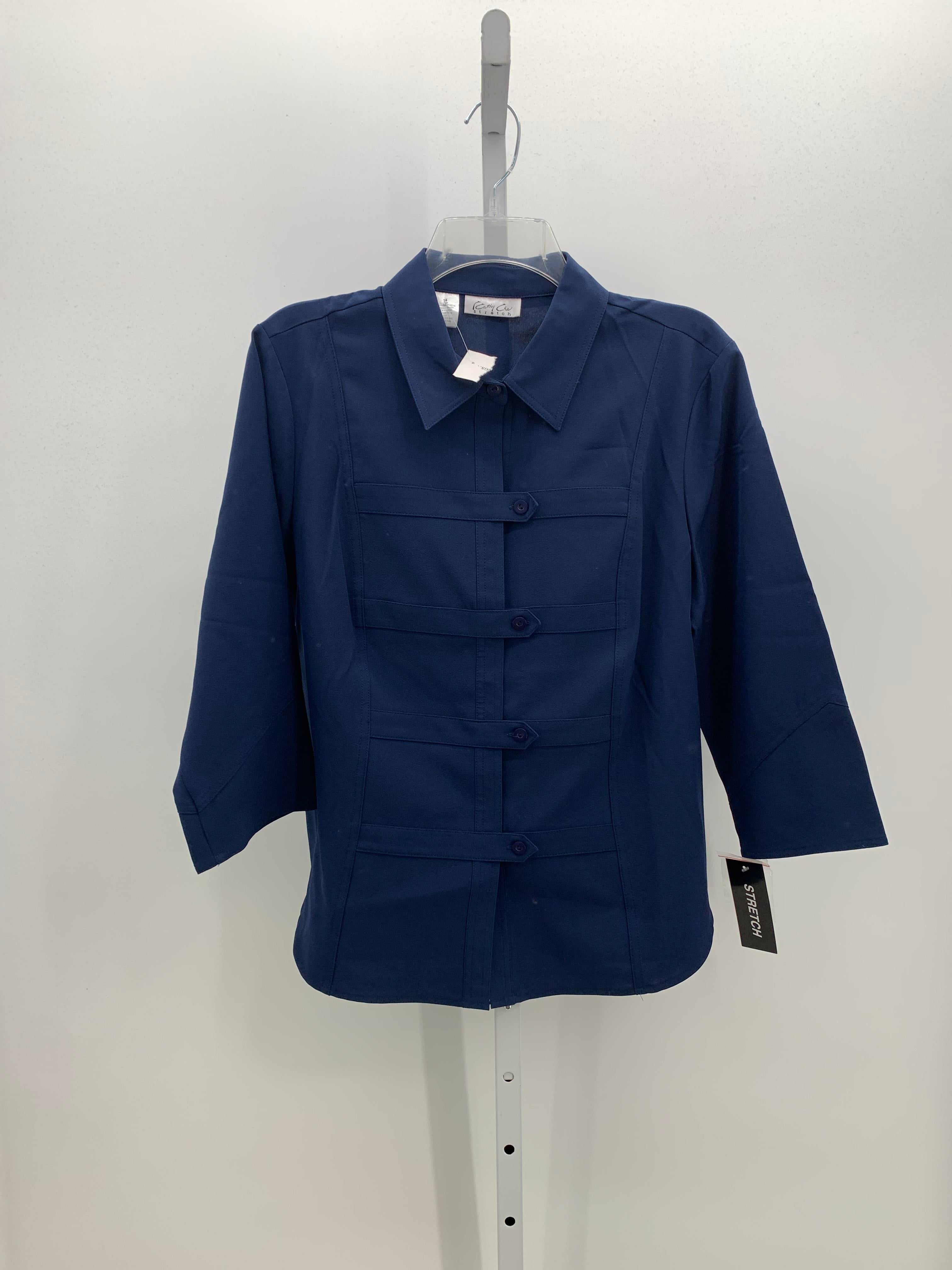 Kathy Che Size 14 Misses 3/4 Sleeve Shirt
