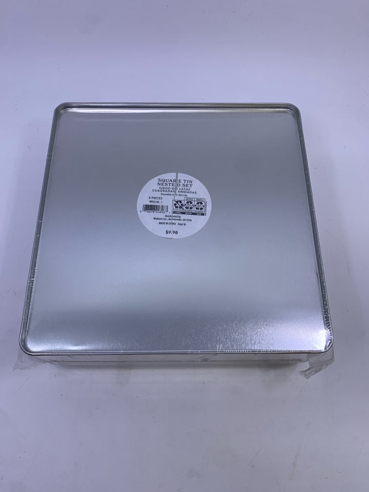 NIB 3 PC NESTED TIN BOXES GINGERBREAD MAN.