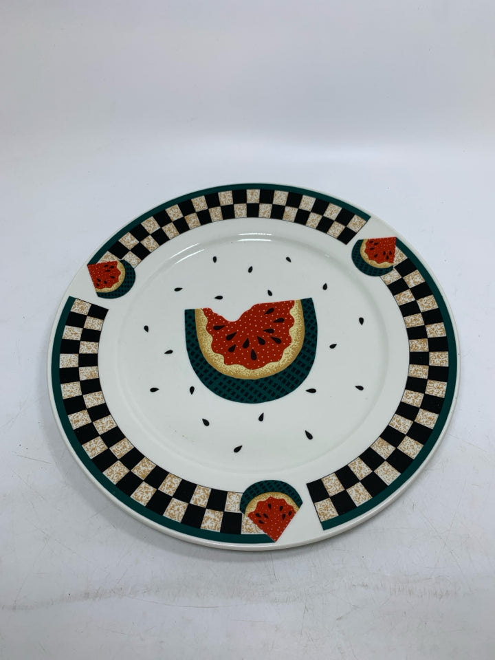 CIRCLE CHECKERED WATERMELON PLATTER.