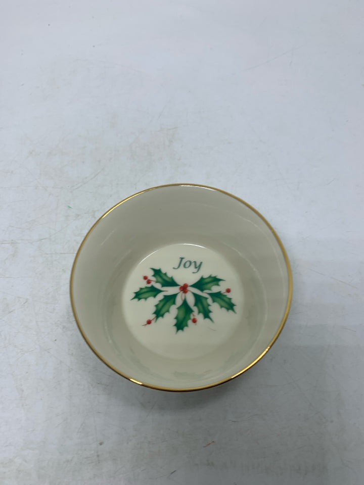 LENOX IVORY SMALL HOLIDAY BOWL " JOY".