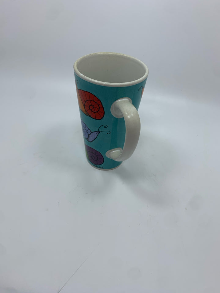 COLORFUL SNAILS TALL MUG.