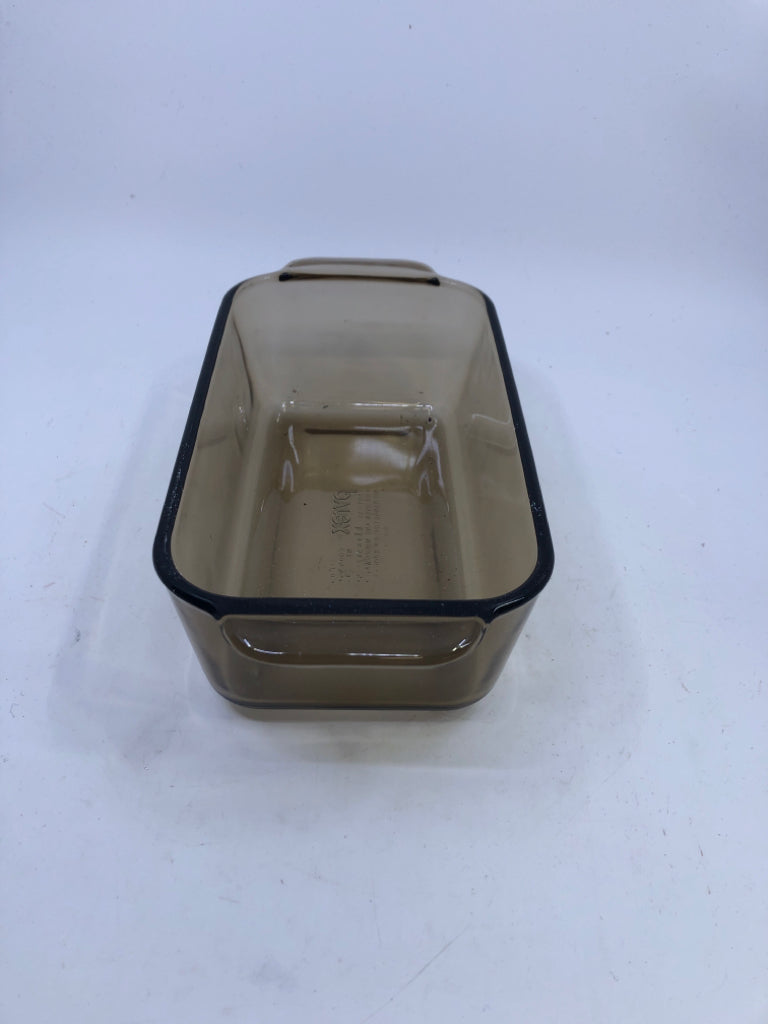 BROWN PYREX LOAF PAN.
