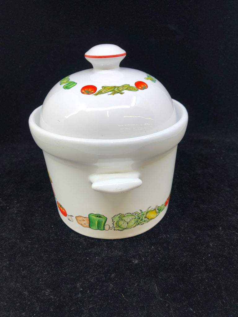 WHITE CAMPBELLS SOUP TUREEN, LID & SPOON.