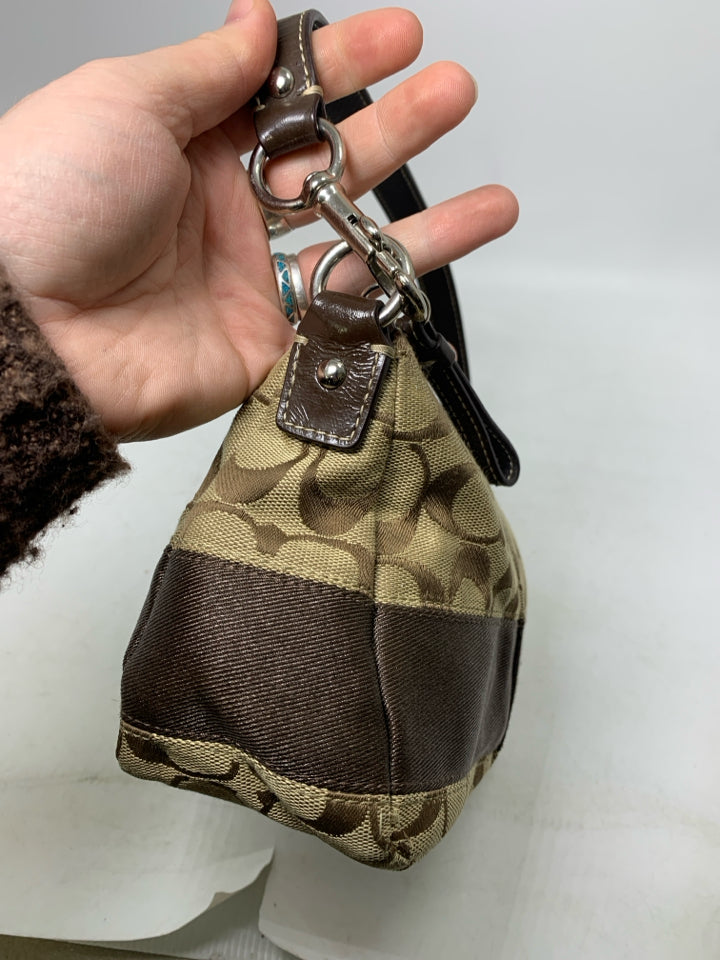 Vintage Coach Signature C Canvas Stripe Mini Shoulder Bag/Pouchette *Some Exteri