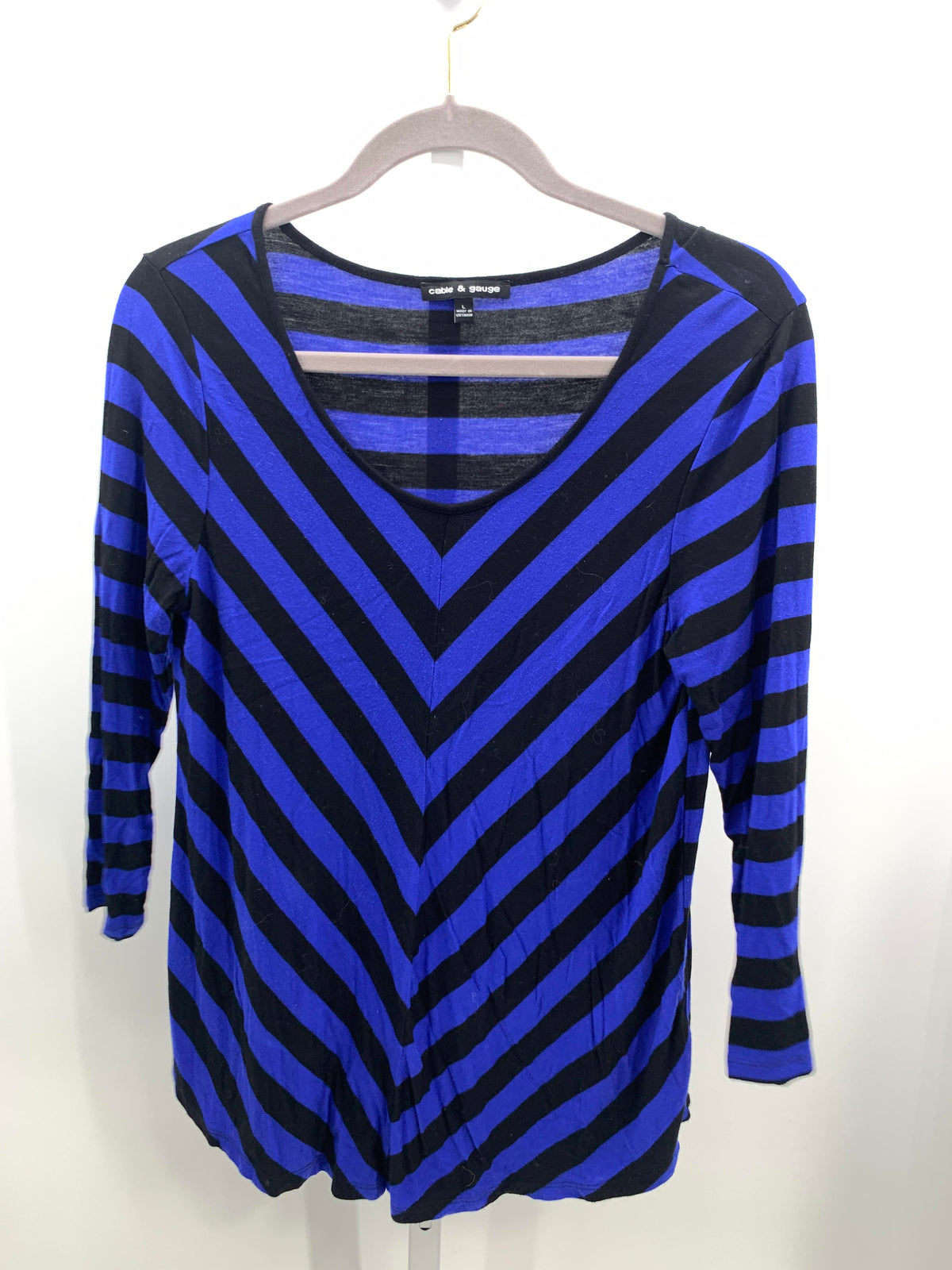 Cable & Gauge Size Large Misses 3/4 Sleeve Shirt