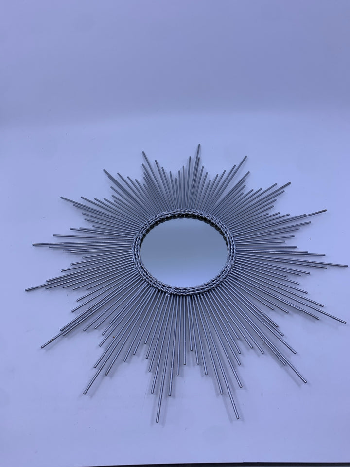 SILVER STARBURST MIRROR.