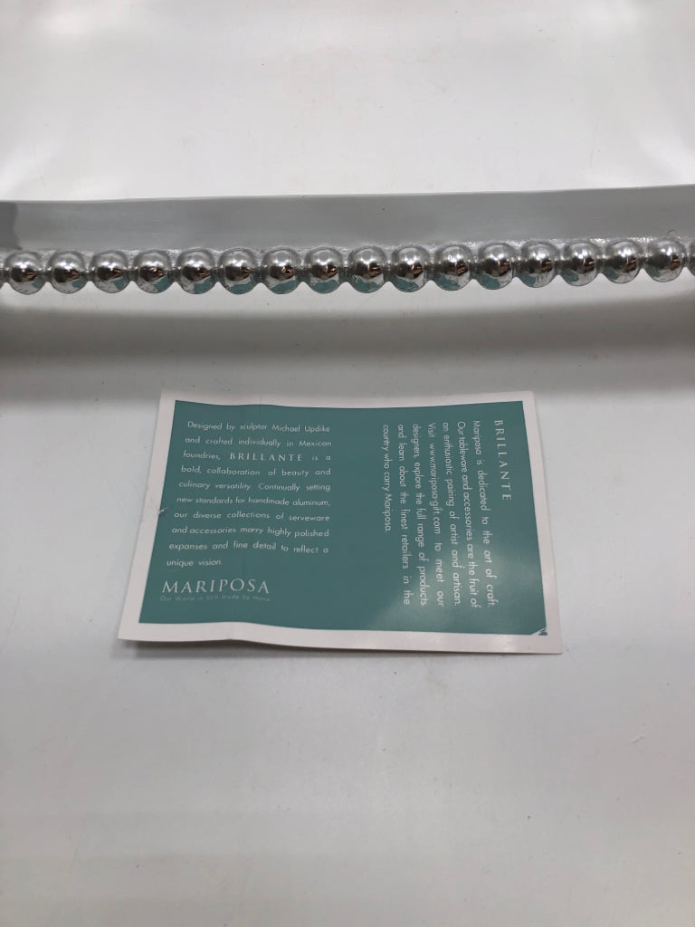 MARIPOSA PEARLED ALUMINUM OBLONG CASSEROLE CADDY IN BOX.