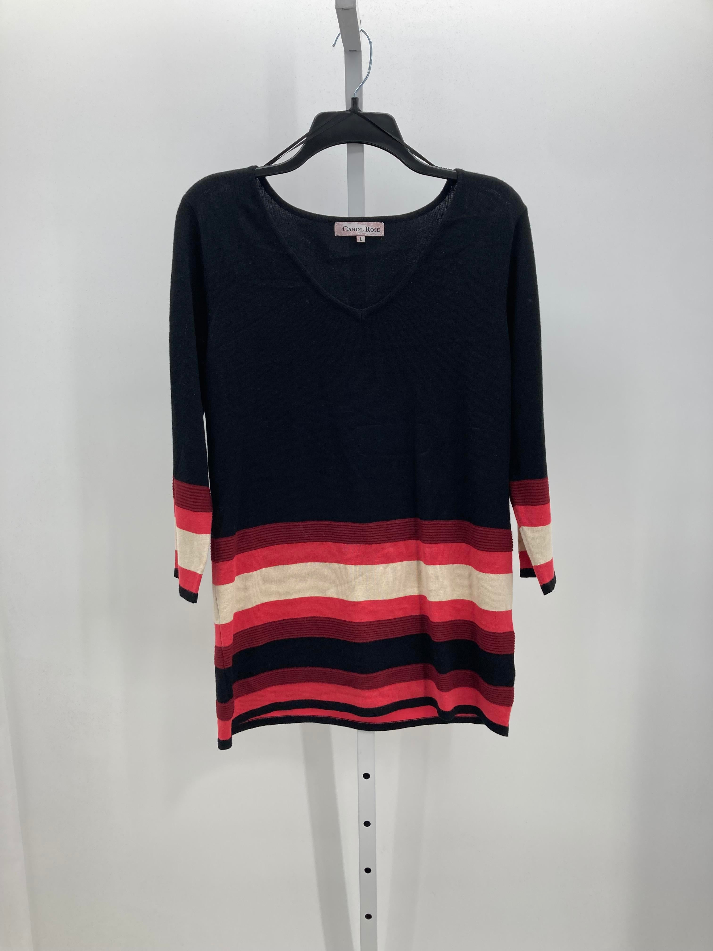 Carol Rose Size Large Misses 3/4 Sleeve Sweater