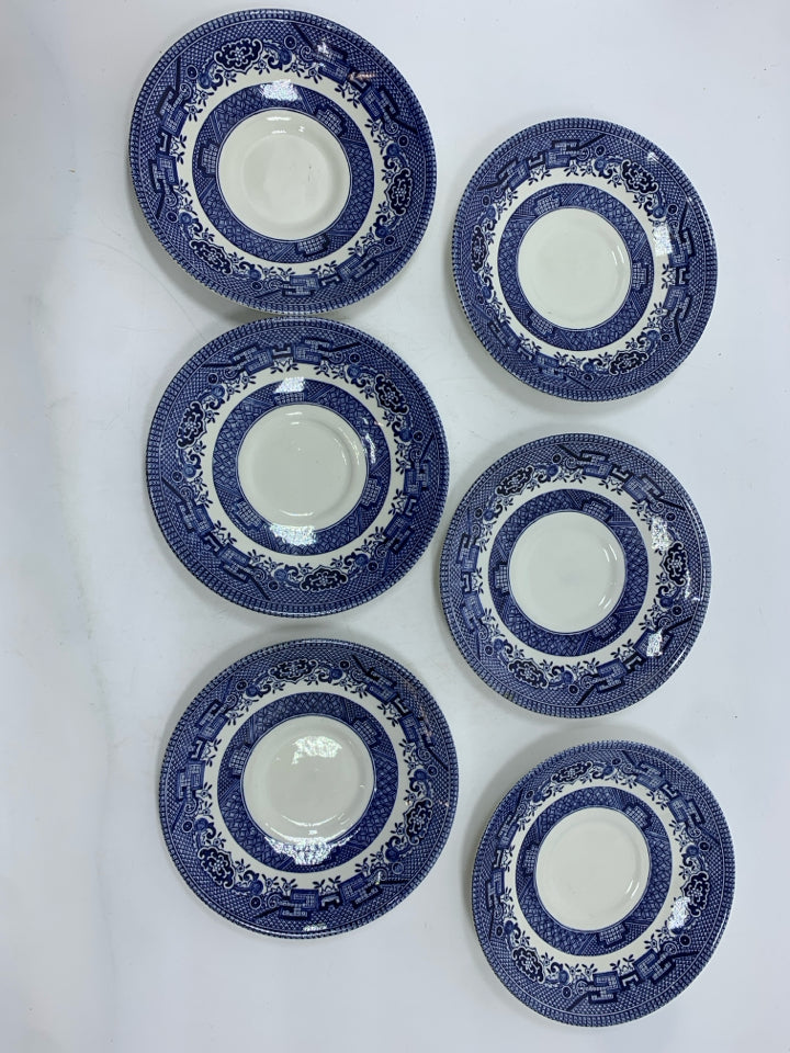 30PC CHURCHILL BLUE WILLOW SET SERV FOR 6.