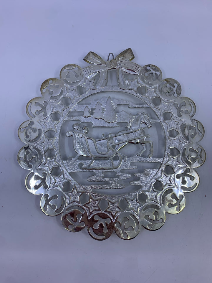 SILVER PLATED SLEIGH TRIVET.