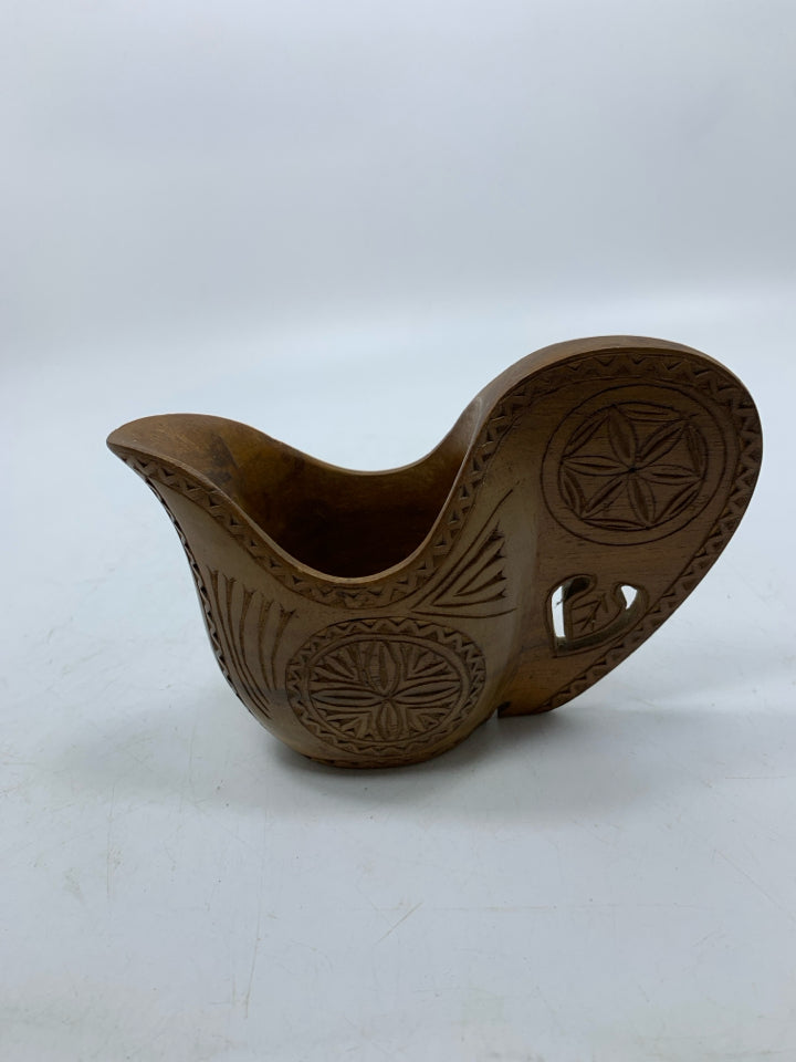 WOOD CARVED VERY DETAILED CREAMER.