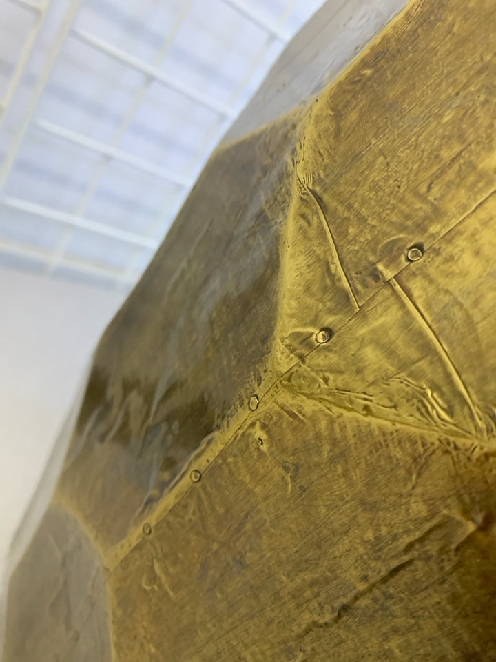GOLD HEXAGONAL END TABLE.